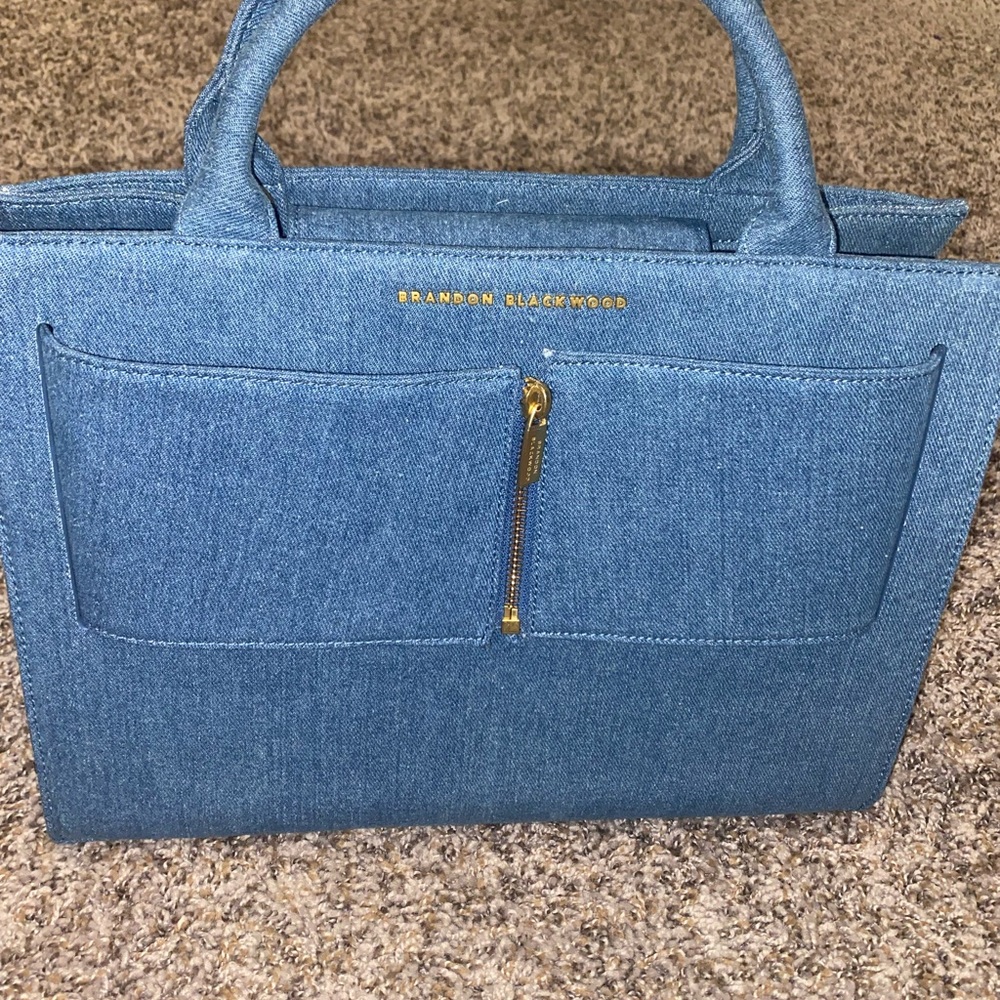 Brandon Blackwood Jumbo Kuei Blue Denim. Brand new never used. Dust bag & strap